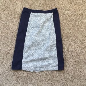 Navy blue and floral DownEast Pencil Skirt 8